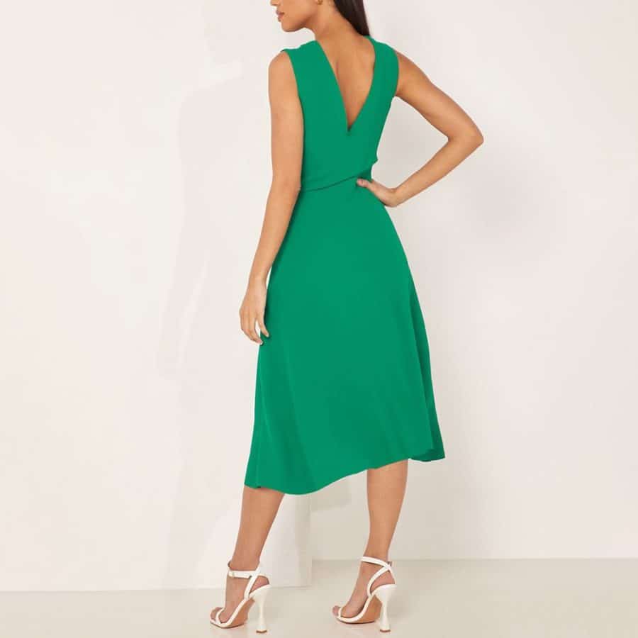reiss MARLING WRAP FRONT MIDI DRESS green 2 result
