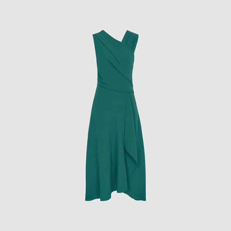 reiss MARLING WRAP FRONT MIDI DRESS teal 5 result