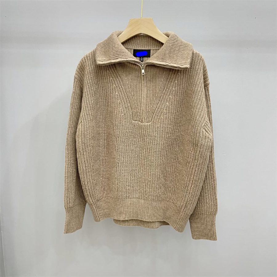 NILI LOTAN Hester Ribbed knit Cashmere Half zip Sweater In Tan 7 result