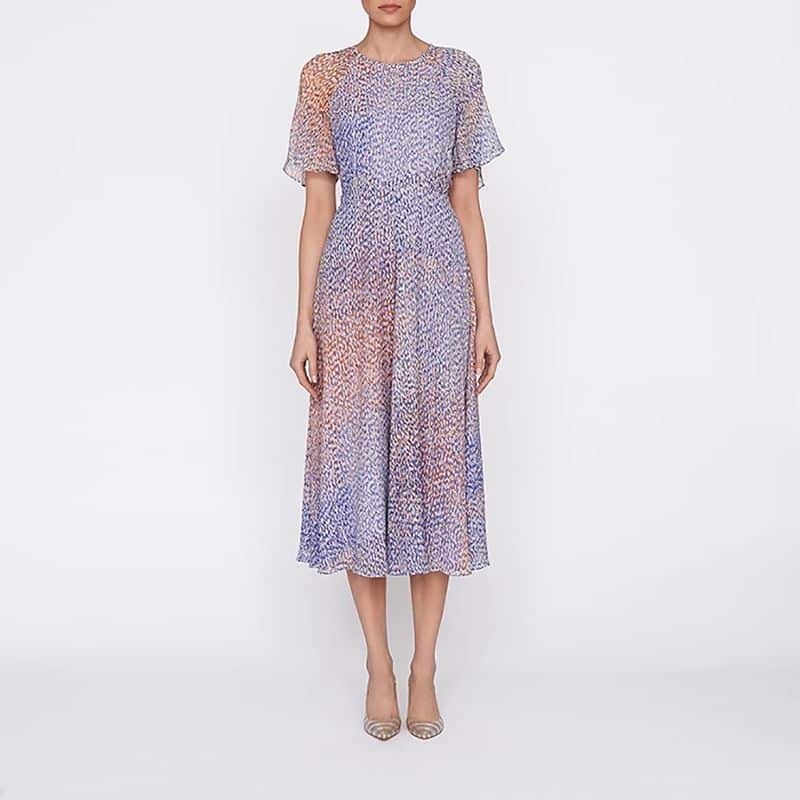 L.K.Bennett Royal Ascot Elowen Lilac Print Midi Dress 6 result