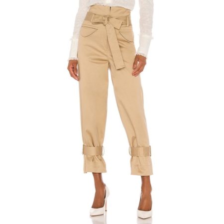 Alexis Vicente Belted Twill Pants in Tan RRP$546 Zoom Boutique Store pants Alexis Vicente Belted Twill Pants in Tan | Zoom Boutique