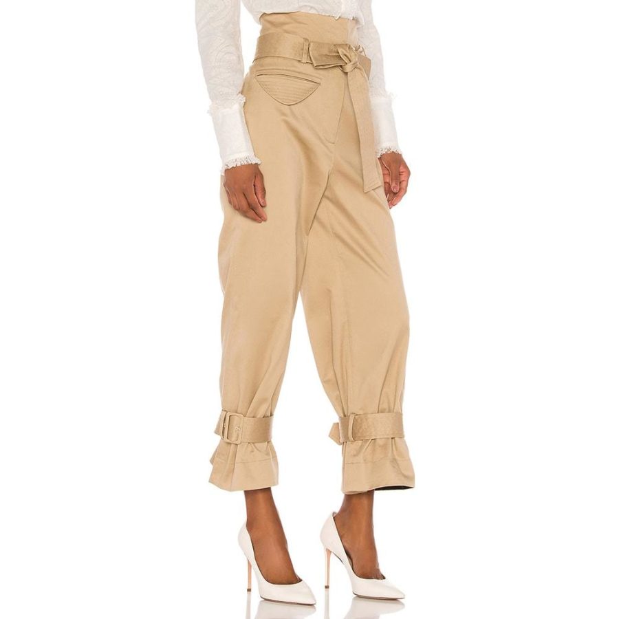Alexis Vicente Belted Twill Pants in Tan RRP$546 Zoom Boutique Store pants Alexis Vicente Belted Twill Pants in Tan | Zoom Boutique