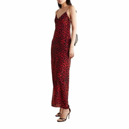 Alice + Olivia Candice Leopard Print V Neck Silk Maxi Dress RRP$440 - Zoom Boutique Store