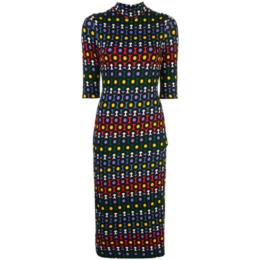 Alice + Olivia Delora Geometric Fitted Jersey Midi Dress RRP$330 0 Zoom Boutique Store dress Alice + Olivia Delora Geometric Fitted Jersey Dress | Zoom Boutique