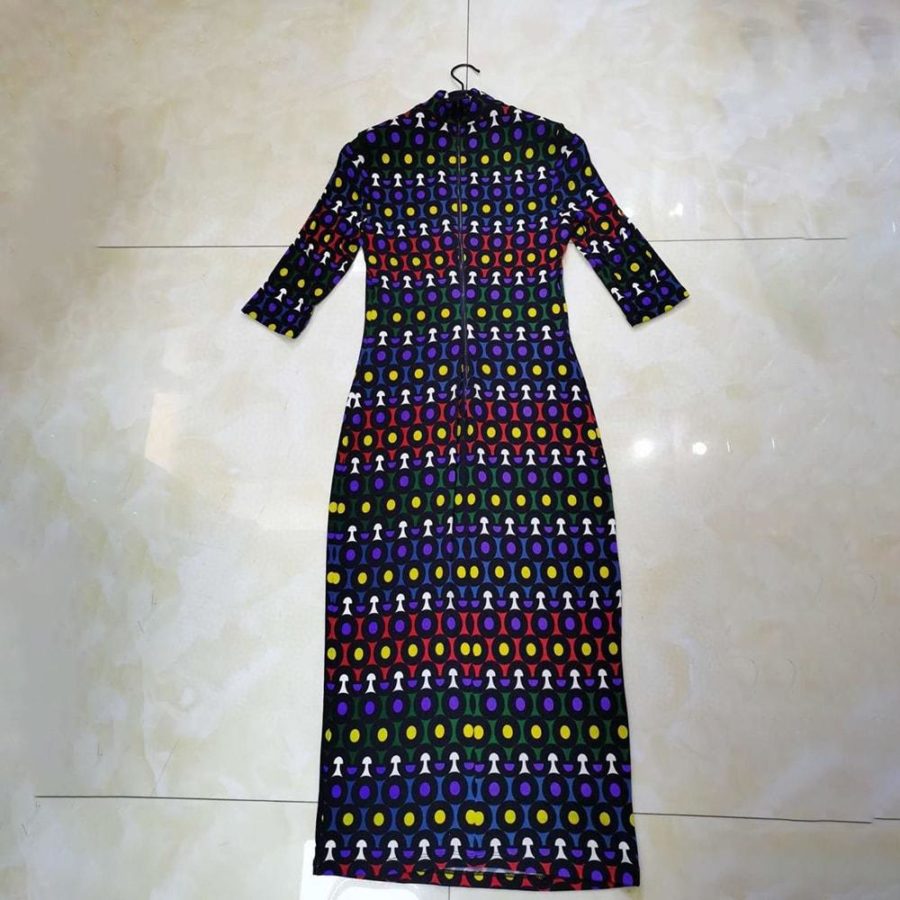 Alice + Olivia Delora Geometric Fitted Jersey Midi Dress RRP$330 Zoom Boutique Store dress Alice + Olivia Delora Geometric Fitted Jersey Dress | Zoom Boutique