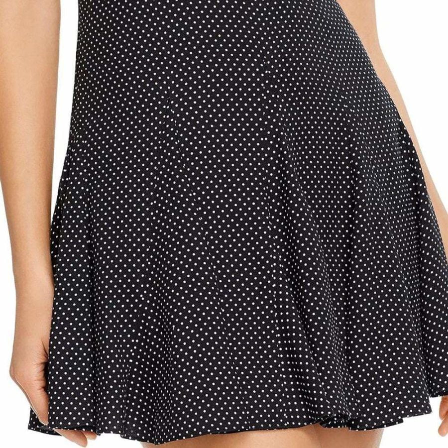 Alice + Olivia Dolly Pleated Polka Dot Godet Inset Crepe Mini Dress Zoom Boutique Store dress Alice + Olivia Dolly Polka Dot Godet Crepe Mini Dress | Zoom Boutique
