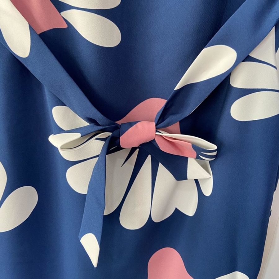 Boden Olwen Blue Floral Petals Puff Sleeves Waist Tie Midi Dress Zoom Boutique Store dress Boden Olwen Floral Puff Sleeves Waist Tie Midi Dress | Zoom Boutique