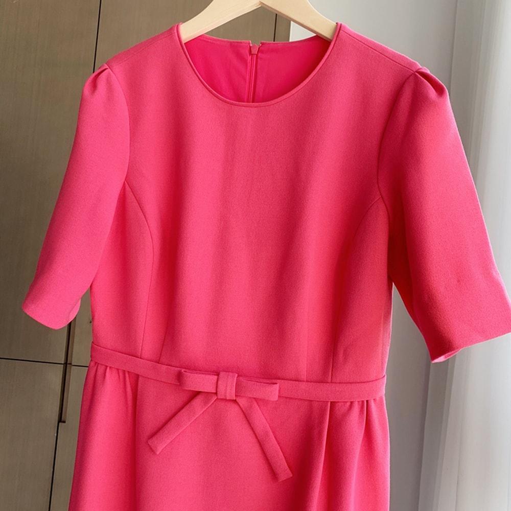 L.K. Bennett Elina Pink Bow Belt Crepe Shift Dress | Buy 100% Best 