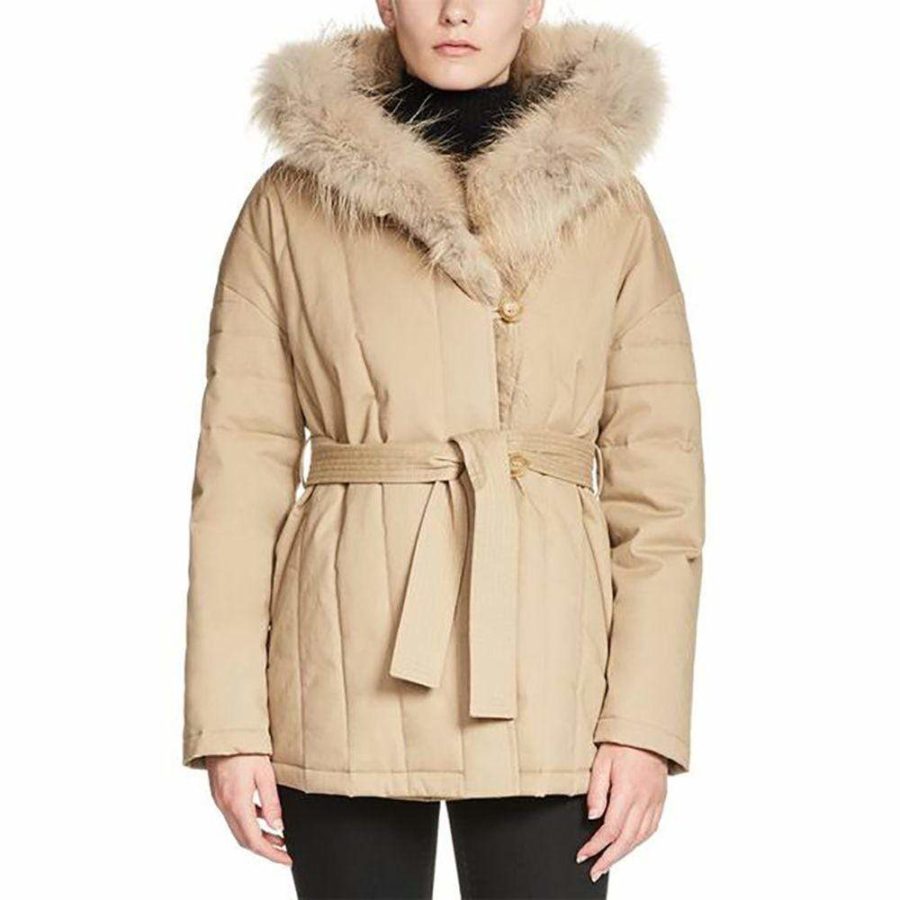 Maje Galo Twill Hooded Faux Fur Trimmed Coat Zoom Boutique Store coat Maje Galo Twill Hooded Faux Fur Trimmed Coat | Zoom Boutique