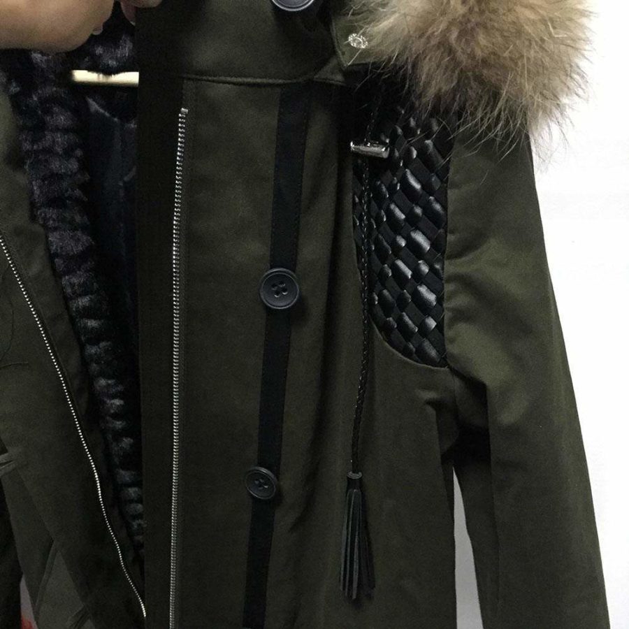 Maje Gove Faux Fur Hood Quilted Parka Coat with Braided Details 40 Zoom Boutique Store coat Maje Gove Faux Fur Hood Quilted Braided Parka Coat | Zoom Boutique