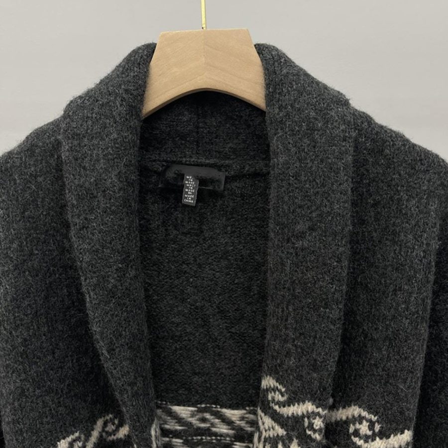 Nili Lotan Liliana Belted Wool Blend Cashmere Jacquard Knitted Cardigan Zoom Boutique Store cardigan Nili Lotan Liliana Wool Cashmere Jacquard Cardigan | Zoom Boutique