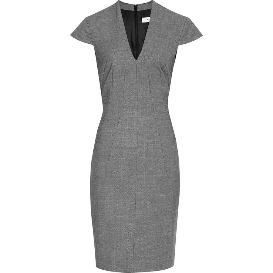 Reiss Alber V Neck Tailored Pencil Wool Stretch Dress RRP$345 UK8 Zoom Boutique Store dress Reiss Alber V Neck Tailored Pencil Wool Stretch Dress | Zoom Boutique