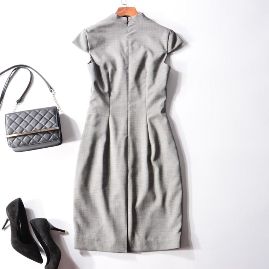 Reiss Alber V Neck Tailored Pencil Wool Stretch Dress RRP$345 Zoom Boutique Store dress Reiss Alber V Neck Tailored Pencil Wool Stretch Dress | Zoom Boutique