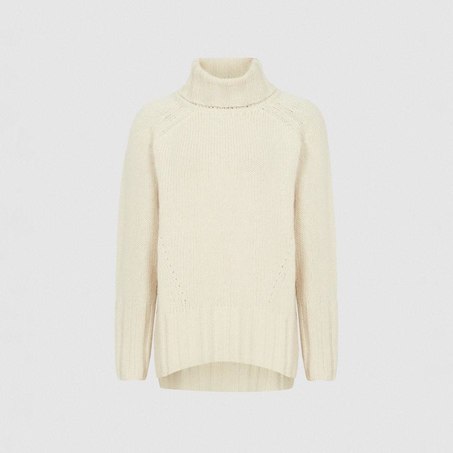 Reiss Eve Wool Cashmere Blend Roll Neck Knit Jumper RRP$275 XS / Ivory Zoom Boutique Store jumper Reiss Eve Wool Cashmere Blend Roll Neck Knit Jumper | Zoom Boutique