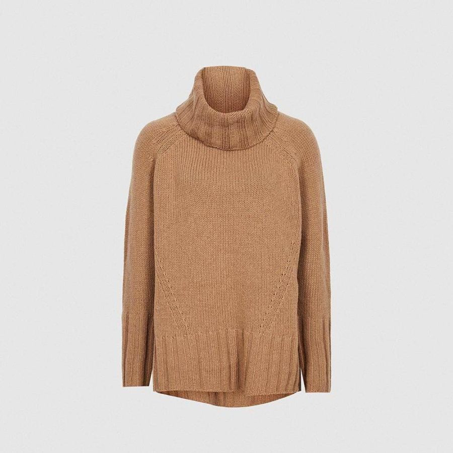 Reiss Eve Wool Cashmere Blend Roll Neck Knit Jumper RRP$275 XS / Camel Zoom Boutique Store jumper Reiss Eve Wool Cashmere Blend Roll Neck Knit Jumper | Zoom Boutique