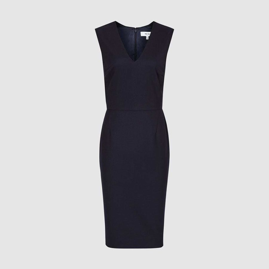 Reiss Hartley Wool Blend Textured Tailored Slim Fit Dress RRP$330 - Zoom Boutique Store