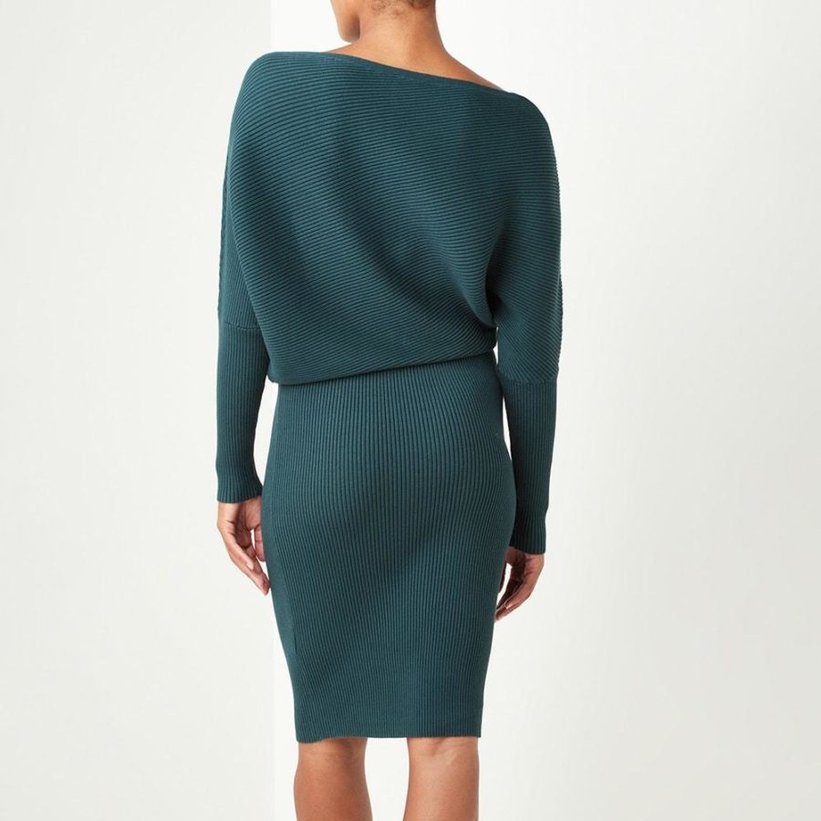 REISS Lara Off The Shoulder Draped Bardot Knitted Shift Dress RRP$345 Zoom Boutique Store dress REISS Lara Off The Shoulder Bardot Knitted Shift Dress | Zoom Boutique