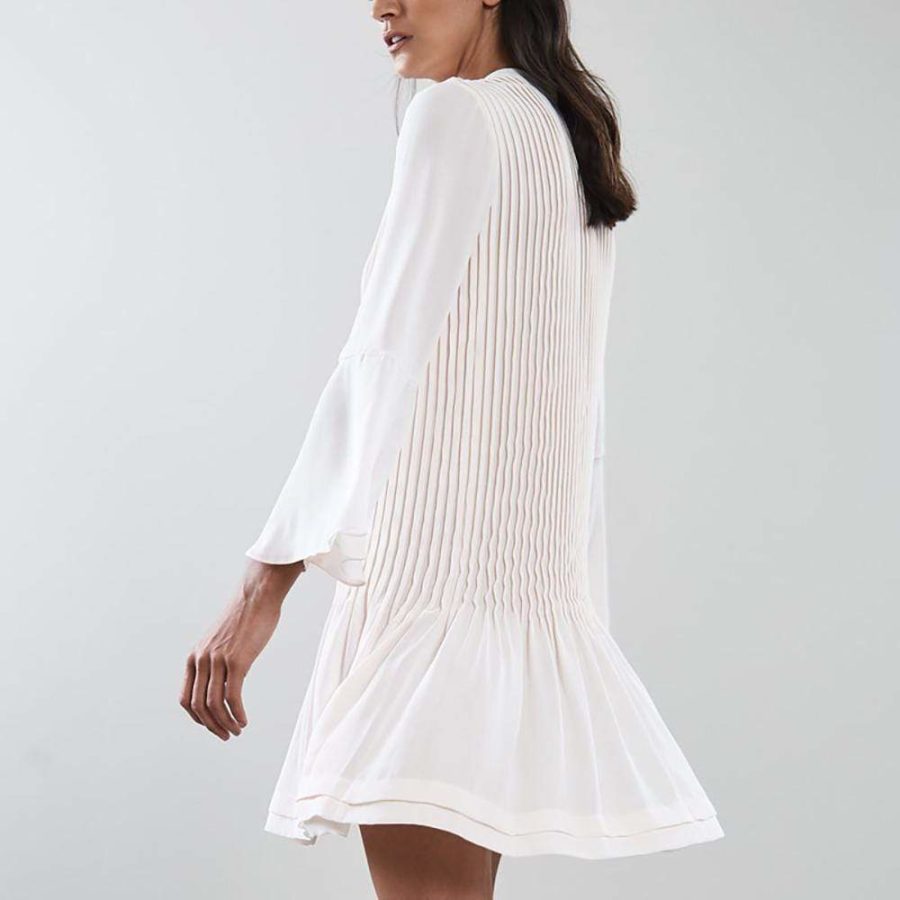Reiss SYLVAN Pleated Long Sleeve Shirt Dress RRP$295 - Zoom Boutique Store
