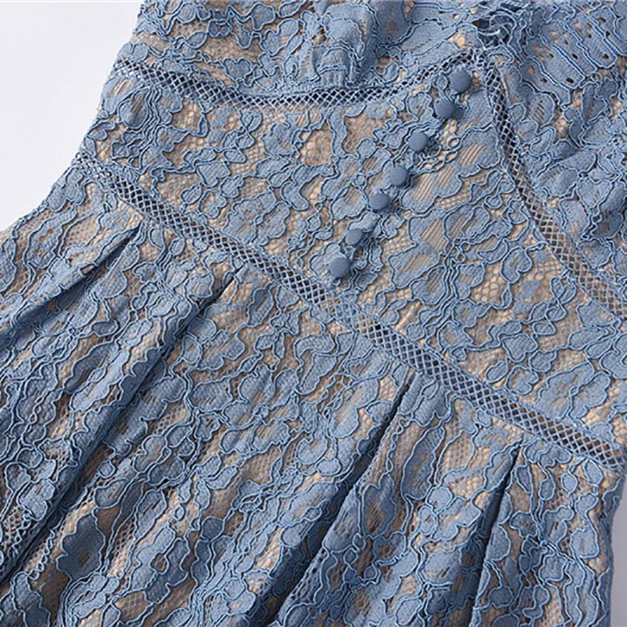 Self Portrait Crochet Trimmed Corded Guipure Lace Midi Dress Zoom Boutique Store dress Self Portrait Crochet Trimmed Guipure Lace Midi Dress | Zoom Boutique