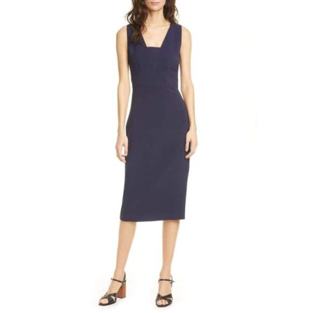 J.Crew NWT Ruffle Front Sheath Dress in 365 Crepe Violet Poly 6,10 Lined Pencil