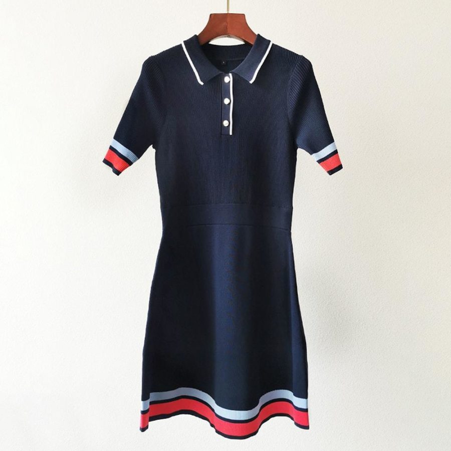 Ted Baker Blue Yniaa Stripe Detail Mockable Fitted Dress RRP$259 Zoom Boutique Store dress Ted Baker Blue Yniaa Stripe Detail Mockable Dress | Zoom Boutique