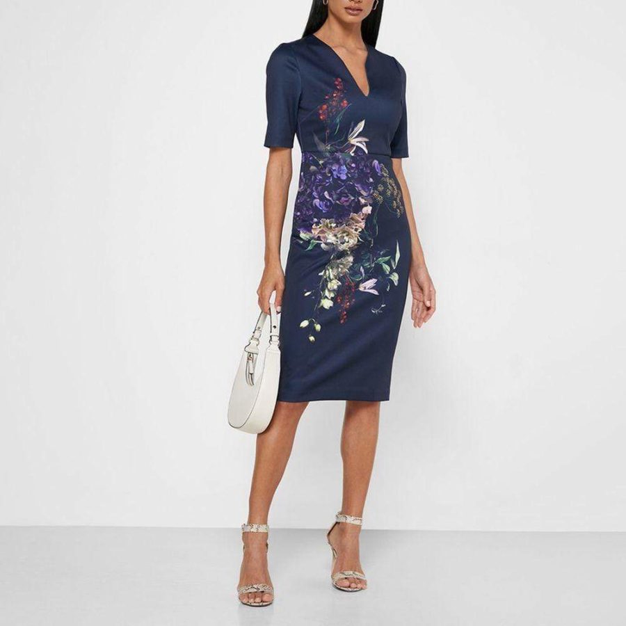 Ted Baker Carvir V Neck Half Sleeves Sheath Midi Bodycon Dress Zoom Boutique Store dress Ted Baker Carvir V Neck Half Sleeves Sheath Midi Dress | Zoom Boutique