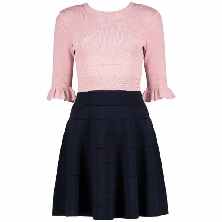 Ted Baker Dyana Jersey Frill Knitted Fit & Flare Dress RRP$252 - Zoom Boutique Store
