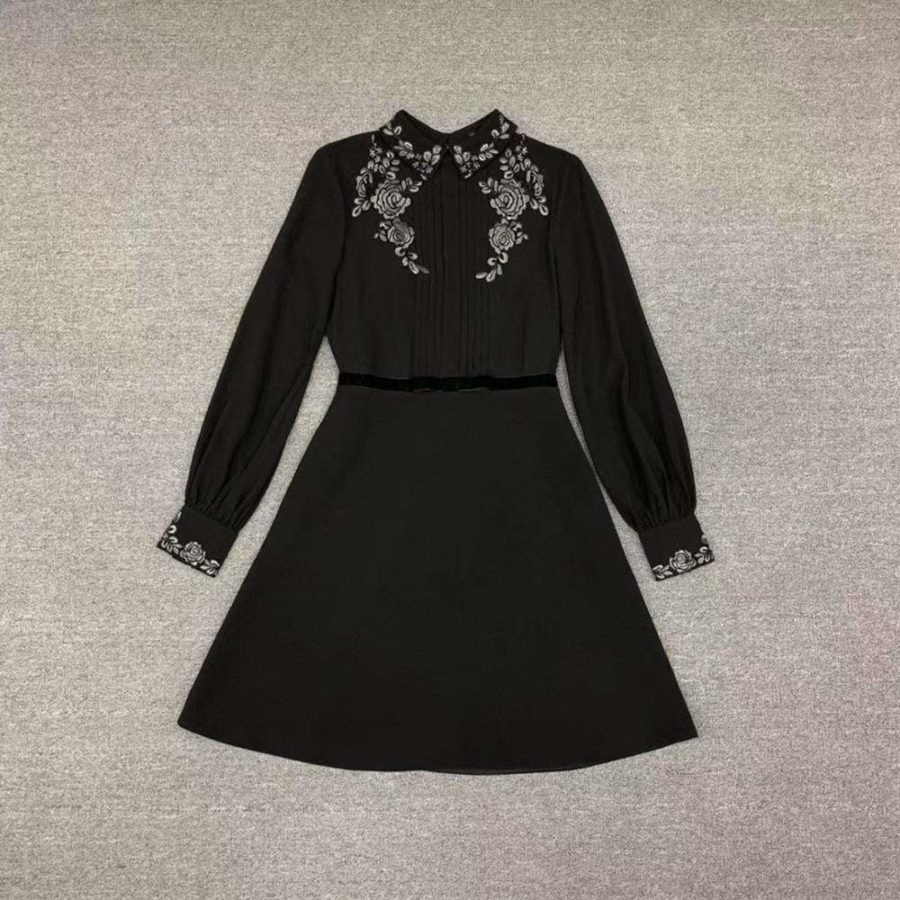 Ted Baker Embroidered Collar Long Sleeve Shirt Dress RRP$365 - Zoom Boutique Store