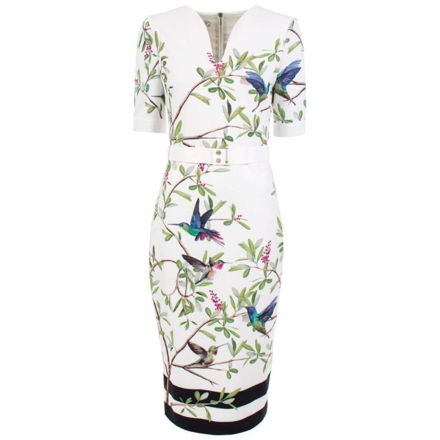 Ted Baker Evrely Highgrove V Neck Pencil Dress RRP$235 - Zoom Boutique Store