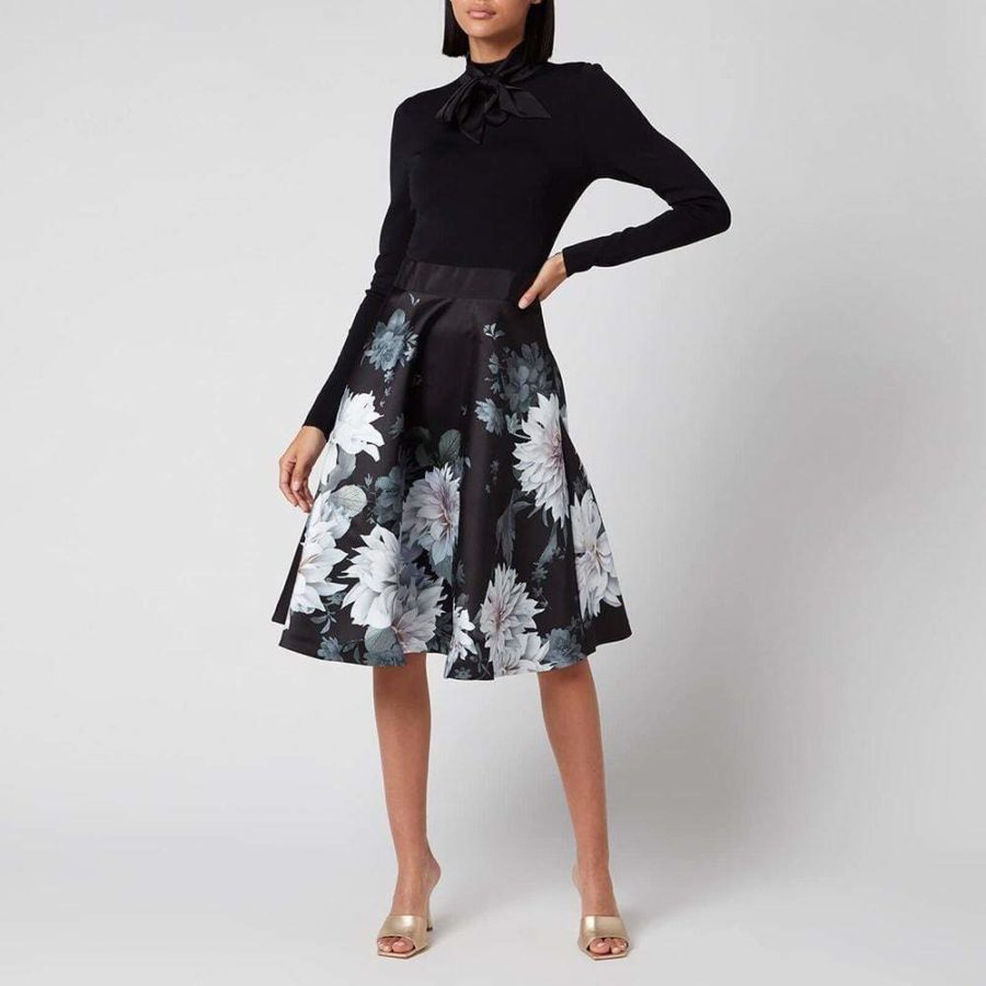 Ted Baker Jordynn Knitted Clove Full Skirted Fit & Flare Dress RRP$365 Zoom Boutique Store dress Ted Baker Jordynn Knitted Clove Skirted Fit Flare Dress| Zoom Boutique