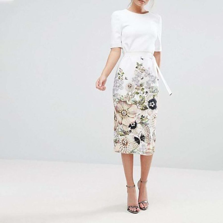 Ted Baker Layli Gem Gardens Crepe Tailored Dress RRP$315 - Zoom Boutique Store