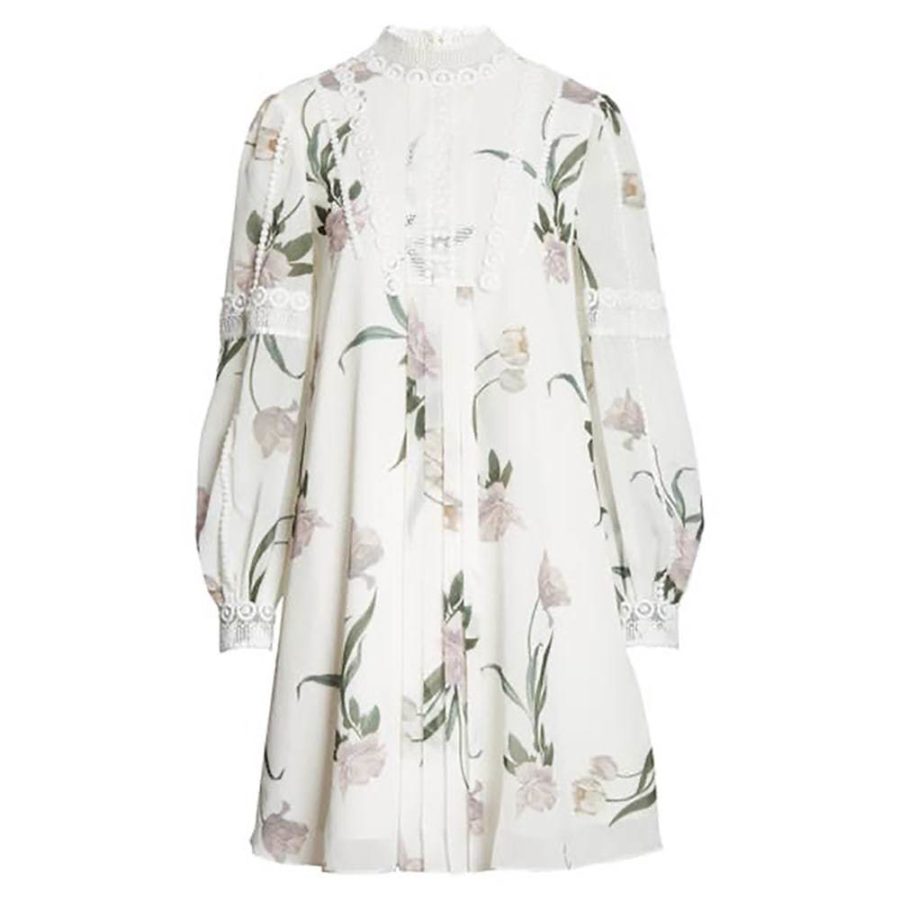 Ted Baker Leyora Floral Lace Banded Cuffs Long Sleeve Dress RRP$329 0 Zoom Boutique Store dress Ted Baker Leyora Lace Banded Cuffs Long Sleeve Dress | Zoom Boutique