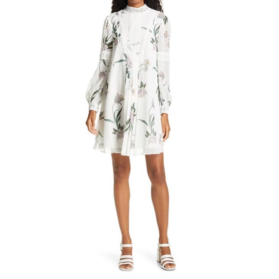 Ted Baker Leyora Floral Lace Banded Cuffs Long Sleeve Dress RRP$329 Zoom Boutique Store dress Ted Baker Leyora Lace Banded Cuffs Long Sleeve Dress | Zoom Boutique