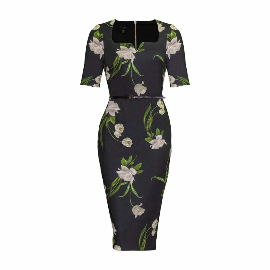 Ted Baker Magieyy Elderflower Bodycon Fitted Midi Dress RRP$267 0 Zoom Boutique Store dress Ted Baker Magieyy Elderflower Bodycon Fitted Midi Dress| Zoom Boutique