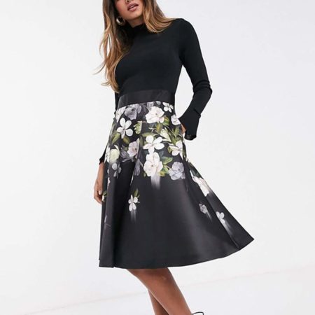 Ted Baker Nerida Opal Full Skirt Fit & Flare Midi Dress RRP$365 - Zoom Boutique Store