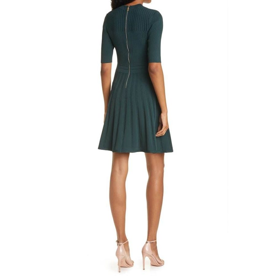 Ted Baker Olivinn Mix Stitch Fit & Flare Sweater Dress RRP$259 Zoom Boutique Store dress Ted Baker Olivinn Mix Stitch Fit & Flare Sweater Dress | Zoom Boutique