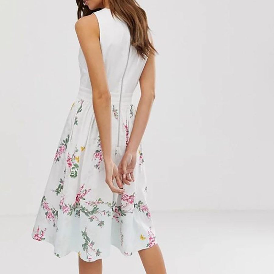 Ted Baker Reyyne Stretch Cotton Fit & Flare Midi Dress Zoom Boutique Store dress Ted Baker Reyyne Stretch Cotton Fit & Flare Midi Dress | Zoom Boutique