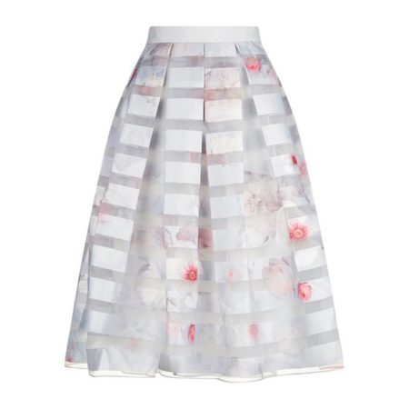 Ted Baker Rosaley Chelsea Grey Mesh Satin Organza Midi Skirt RRP$265 0 Zoom Boutique Store skirt Ted Baker Rosaley Chelsea Grey Mesh Satin Organza Skirt| Zoom Boutique