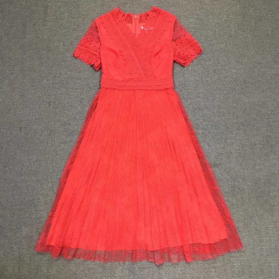 Ted Baker Sonyyia Lace Pleated Midi Dress RRP$439 - Zoom Boutique Store