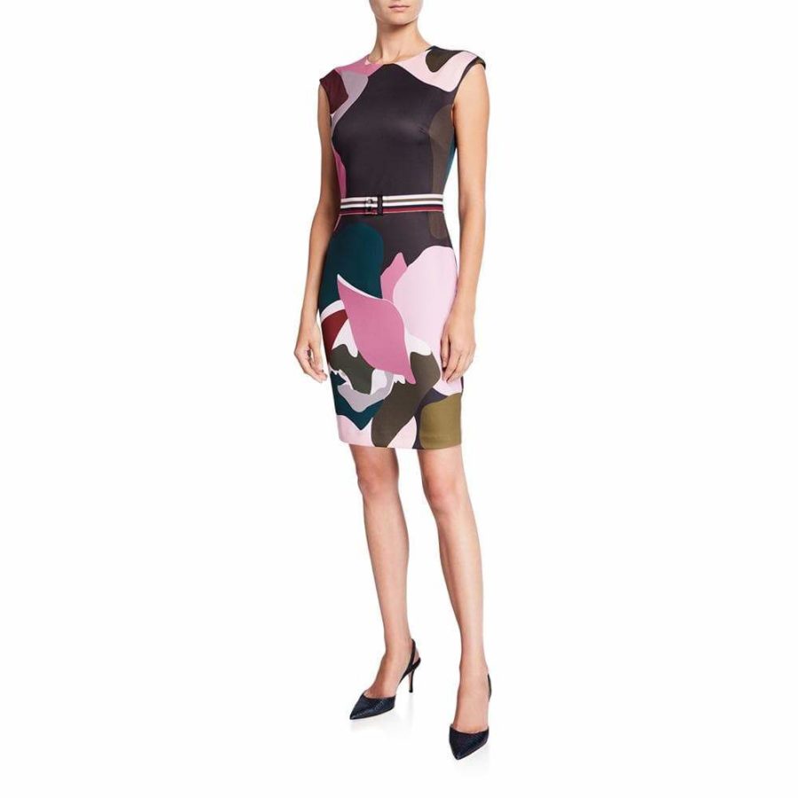 Ted Baker Strawberry Swirl Print Sheath Dress RRP$279 - Zoom Boutique Store