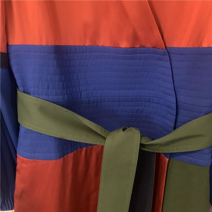 Tory Burch Kola Colorblock Silk Blend Satin Crepe Wrap Dress Zoom Boutique Store dress Tory Burch Kola Colorblock Silk Satin Crepe Wrap Dress | Zoom Boutique