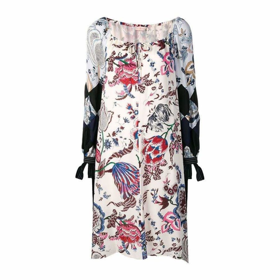 Tory Burch Multi Happy Times Silk Floral Print Dress US2 Zoom Boutique Store dress Tory Burch Multi Happy Times Silk Floral Print Dress | Zoom Boutique