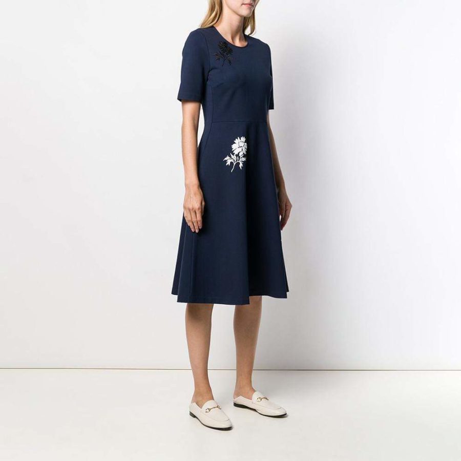Tory Burch Sequined Embroidered Stretch Ponte Dress RRP$398 Zoom Boutique Store dress Tory Burch Sequined Embroidered Stretch Ponte Dress | Zoom Boutique