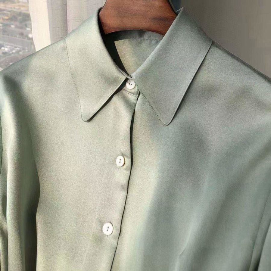 Vince Shaped Point Collar Silk Satin Blouse Top Shirt Zoom Boutique Store shirt Vince Shaped Point Collar Silk Satin Blouse Top Shirt | Zoom Boutique