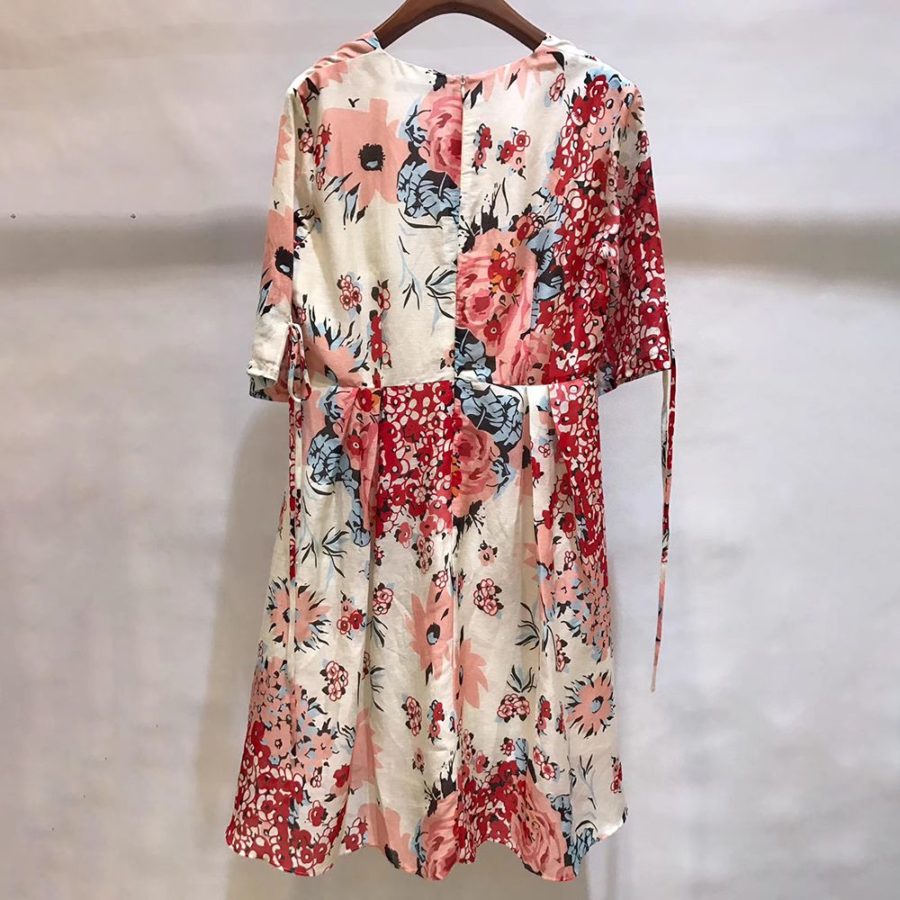 CAROLINA HERRERA Multi Color Silk Floral Fit Flare Dress 7 result