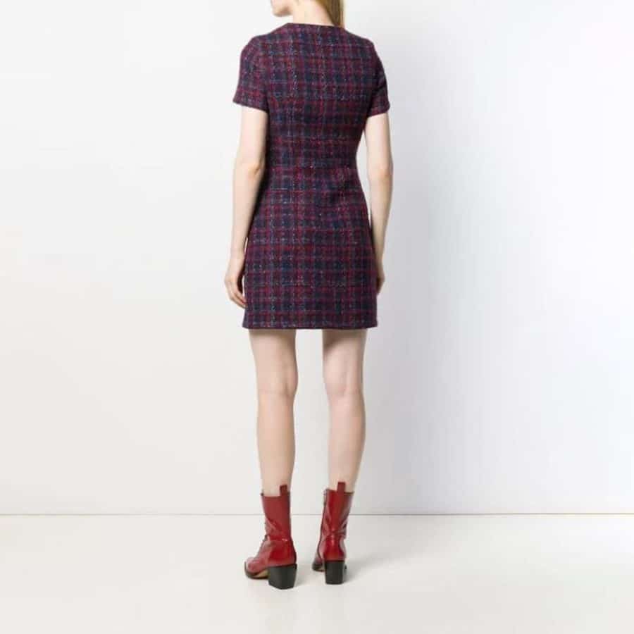 SANDRO Tweed Boucle Mini Dress In Red 4 result