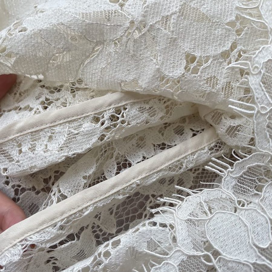 SELF PORTRAIT Camellia crystal embellished cotton blend corded lace midi dress 10 result