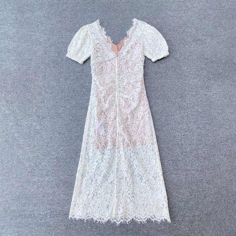 SELF PORTRAIT Camellia crystal embellished cotton blend corded lace midi dress 13 result