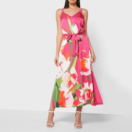 Ted Baker Meaaa Satin Floral Midi Dress