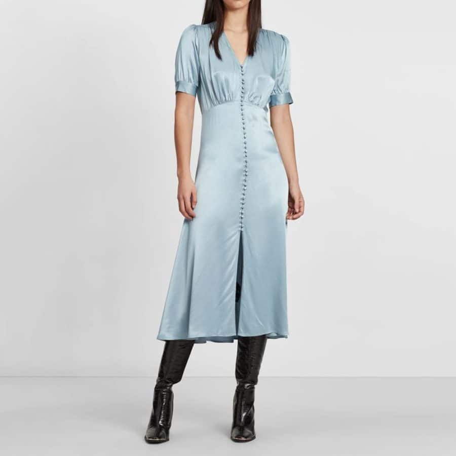 THE KOOPLES Long Sky Blue Dress With Short Sleeves 2 result